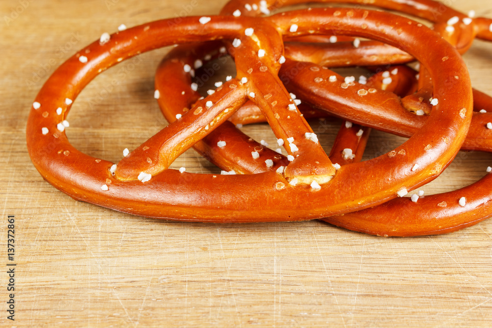 Pretzels on wood Pretzels on wood