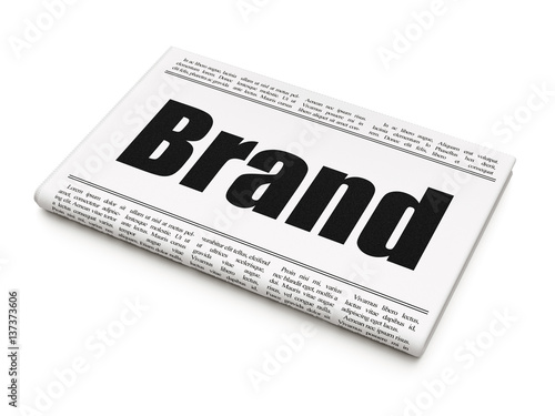 Marketing concept: newspaper headline Brand