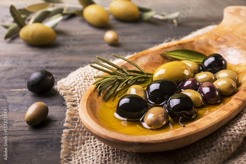varietà di olive in primo piano