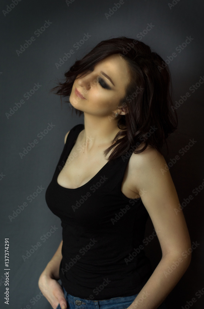 beautiful girl posing in studio beautiful girl posing in studio