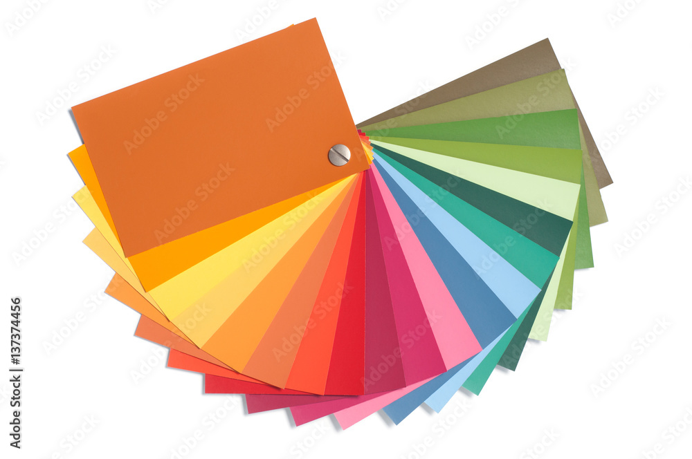Fotografie Color palette guide, paint catalog samples, rainbow swatch