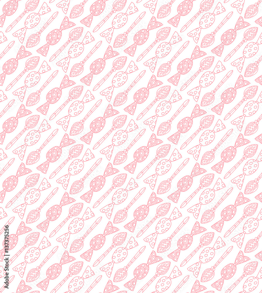 Seamless candy and spoon background pattern in vector. Endless texture.