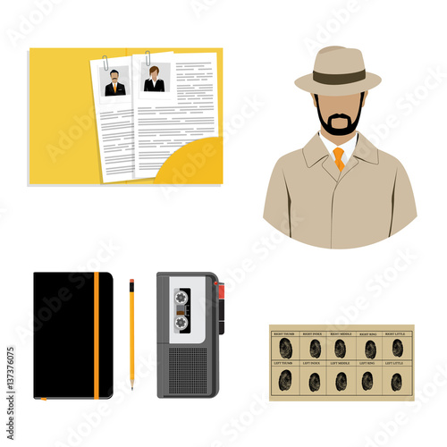 Detective set vector