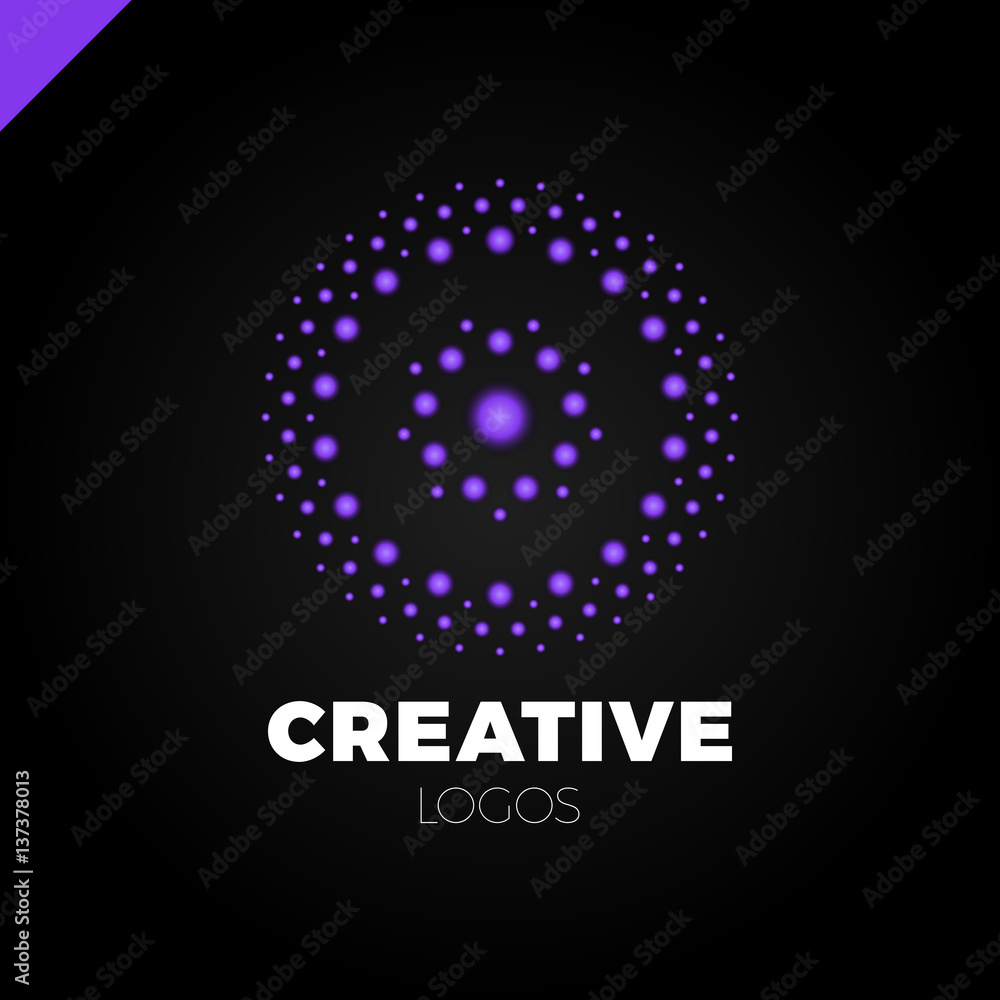 Clever and creative, dots or point letter O logo. Smart and idea logotype Clever and creative, dots or point letter O logo. Smart and idea logotype