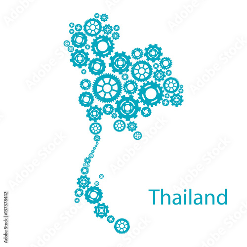 Abstract map of Thailand. Vector illustration