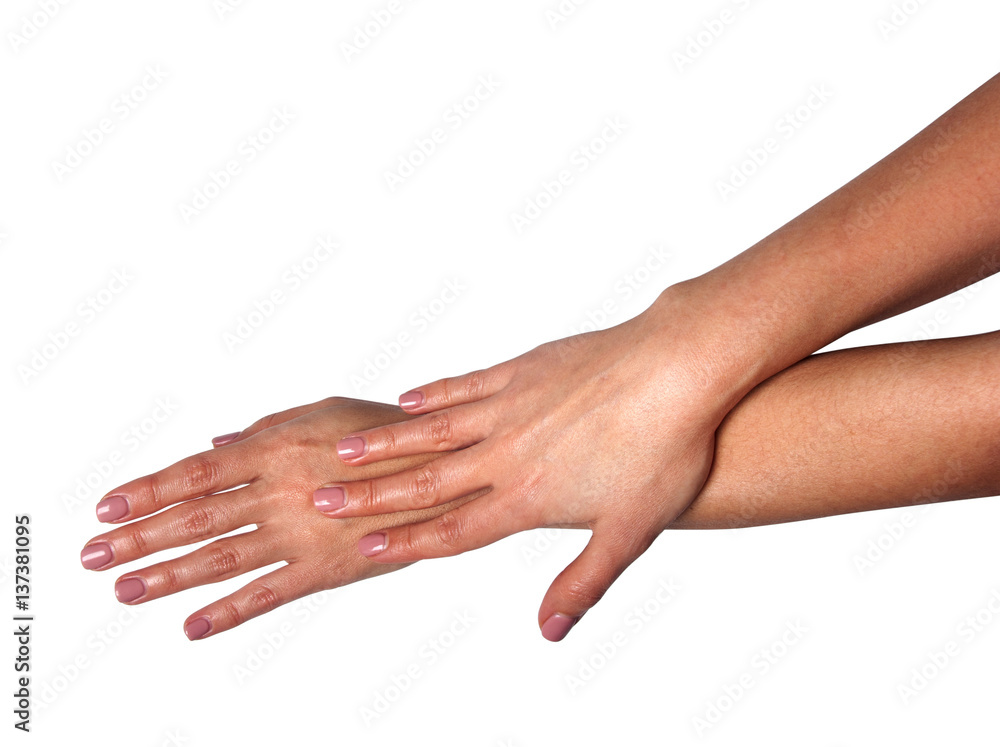 Two female hands in elegant pose.