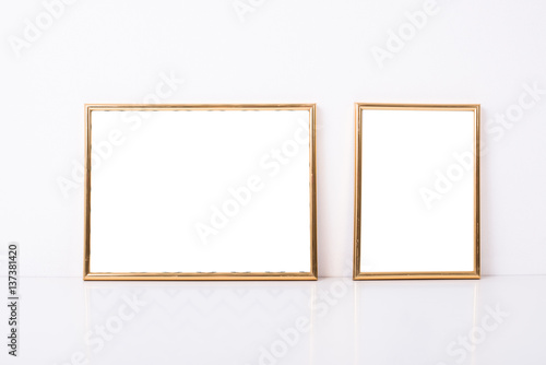 Two golden frames mock-up