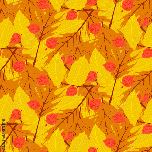 Vector autumn seamless background