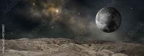 lunar satellite of an outer planet, 3d illustration © Paulista