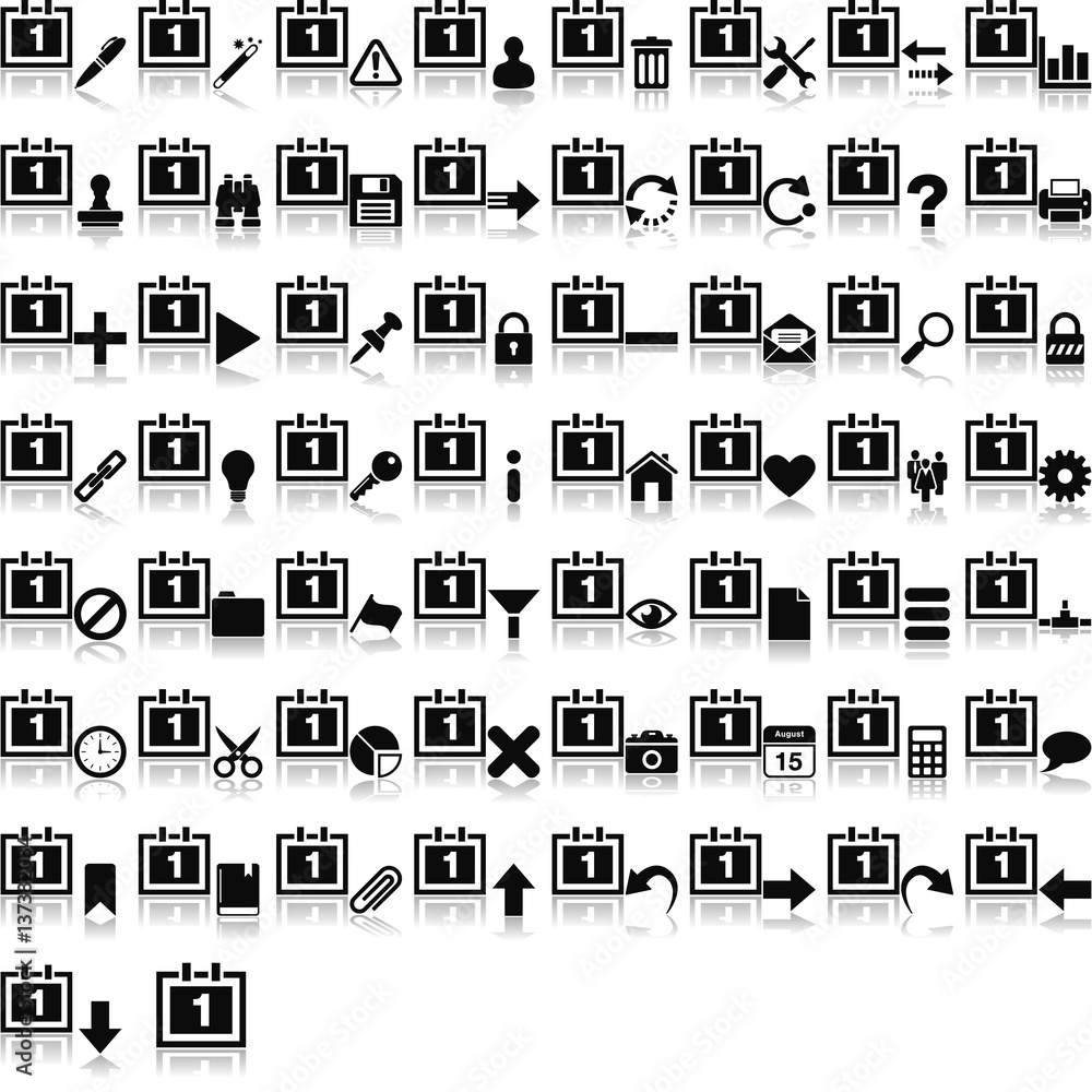 Kalender Symbol mit Overlays und Spiegelungseffekt Kalender Symbol mit Overlays und Spiegelungseffekt