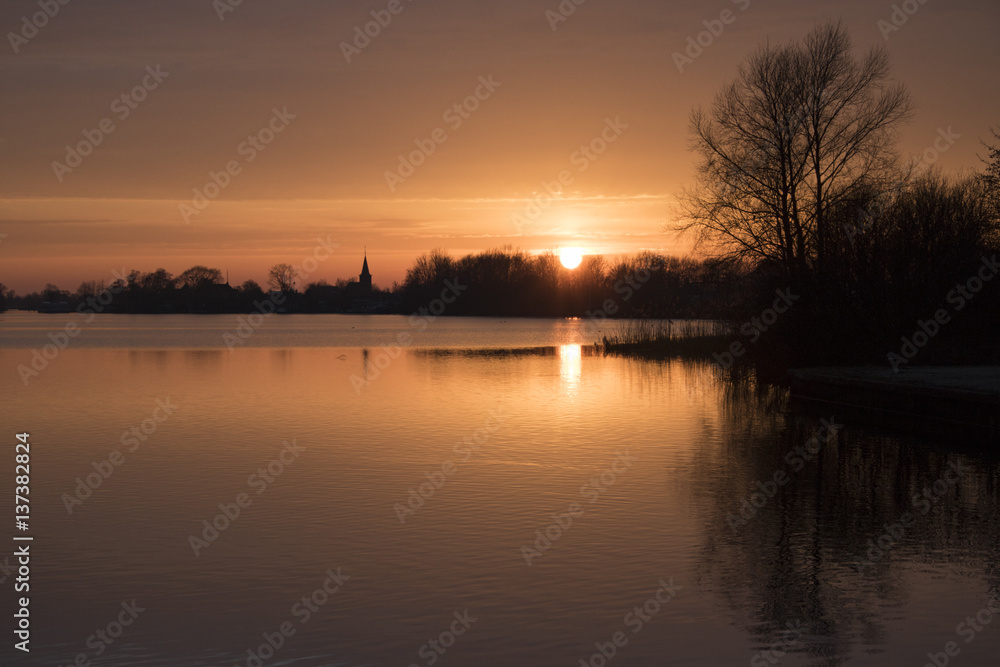 Obraz premium Sunset in Friesland 