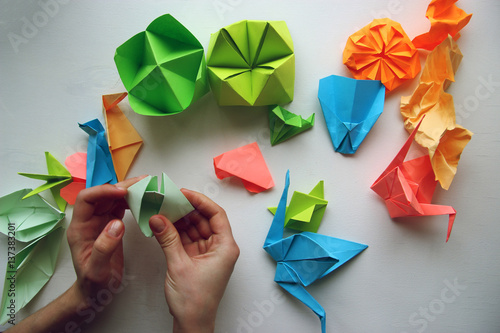 man doing origami