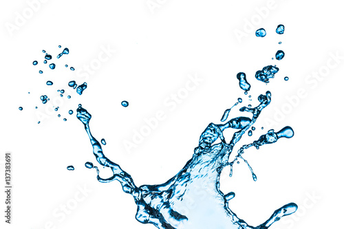Tapet Water splash isolated on white.