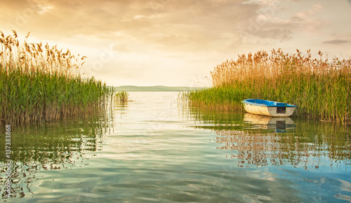 Sunset over lake Balaton