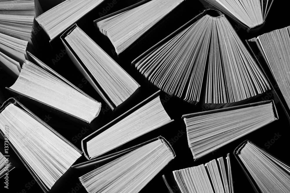 Obraz premium monochrome retro books background 