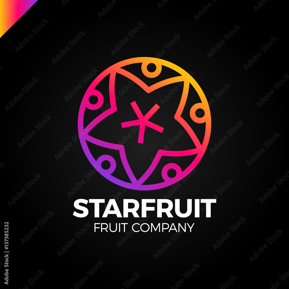 Carambola, star fruit slice on a black background Carambola, star fruit slice on a black background