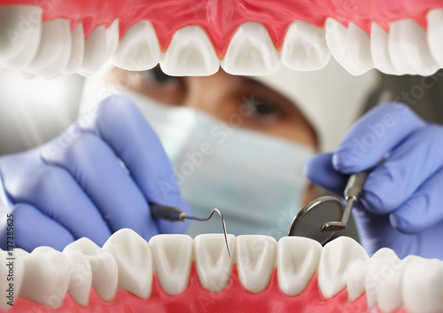 dentist checkup patient teeth, Inside mouth view