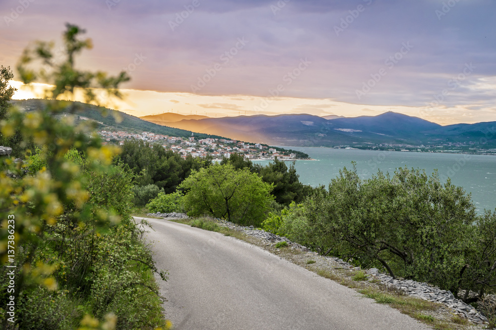 empty road on Ciovo island, Croatia