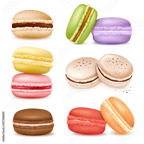 Isolated Macaroon Goods Set