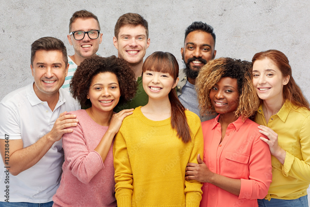international group of happy smiling people international group of happy smiling people