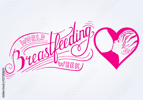 Breastfeeding.World breastfeeding week. Vector illustration for advertising, promotion, banners