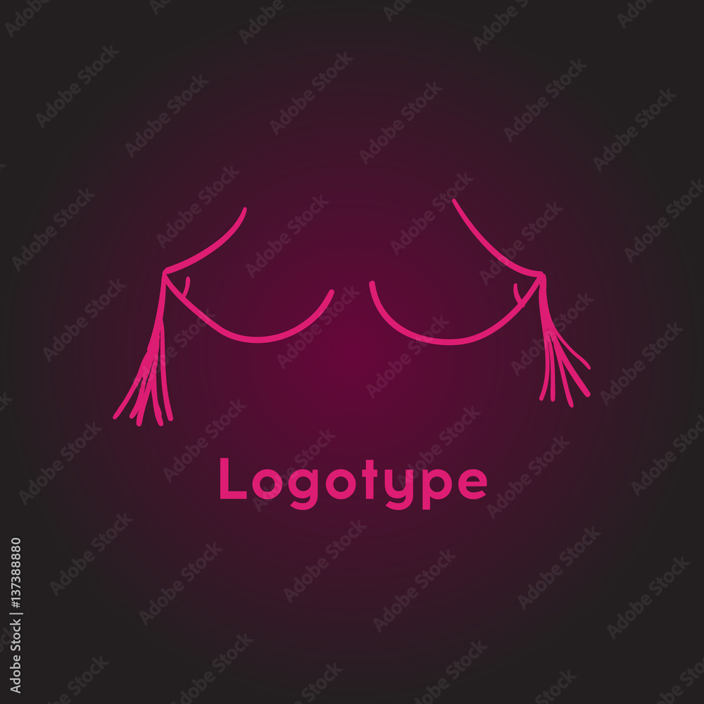 Vektorová grafika „Woman's breast icon, logo.Boobs icon, love