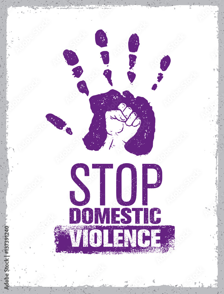 Stop Domestic Violence Stamp. Creative Social Vector Design Element