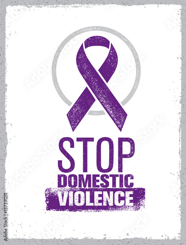 Stop Domestic Violence Stamp. Creative Social Vector Design Element Concept