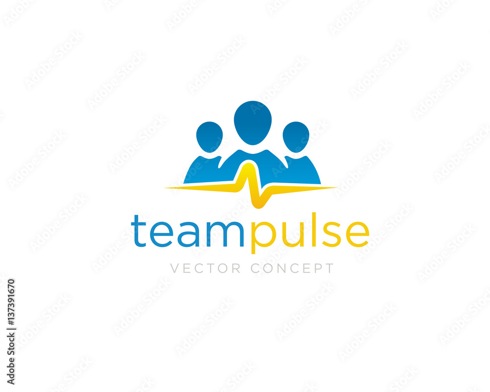 Team Pulse Creative Sign Concept. Team Building Business Vector Template. Team Pulse Creative Sign Concept. Team Building Business Vector Template.