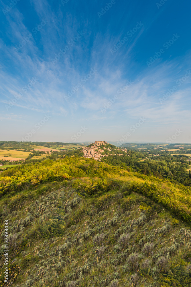 Cordes-sur-Ciel, France from eastern viewpoint