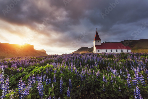 Lutheran church in Vik. Iceland © standret
