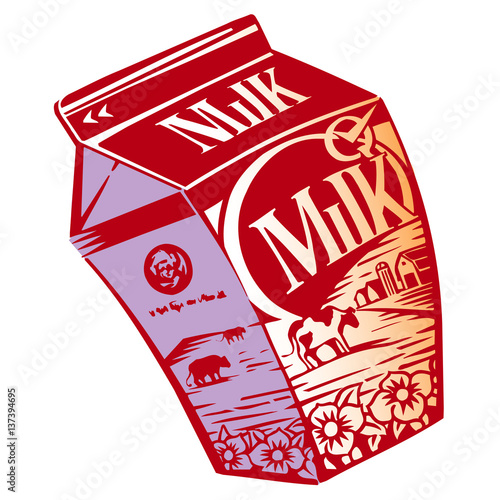 Graphic 2 quart/litre carton of milk
