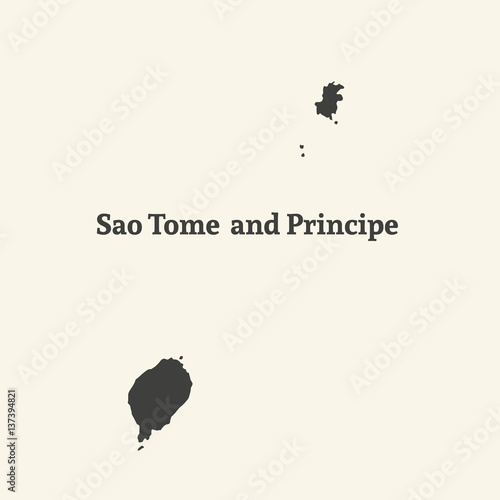 Outline map of Sao Tome and Principe. vector illustration.