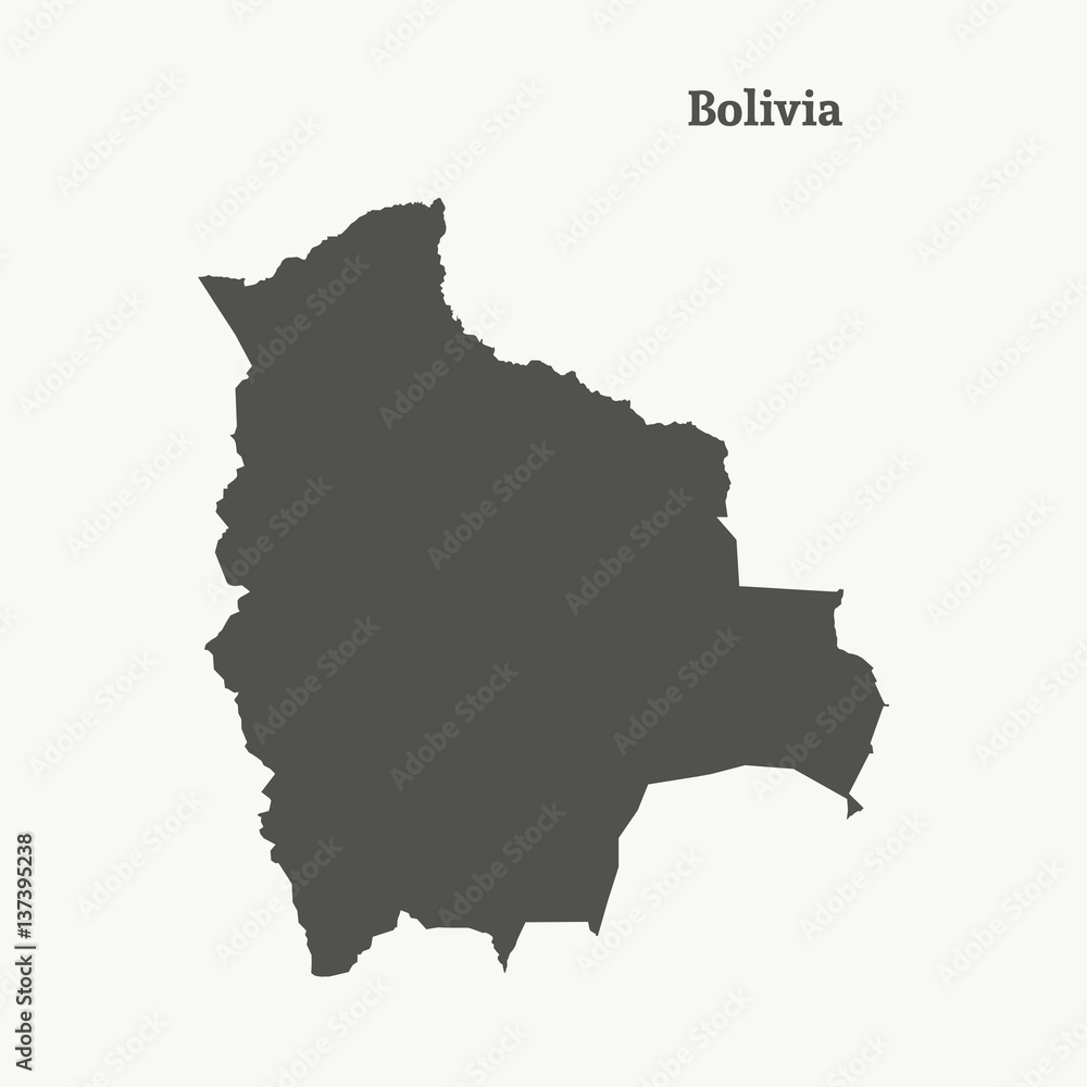 Outline map of Bolivia. vector illustration.