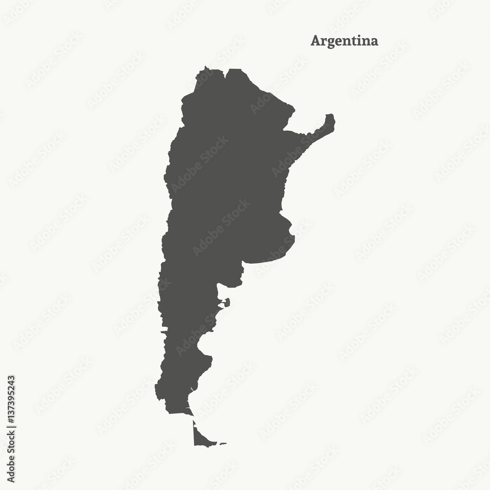 Outline map of Argentina. vector illustration.