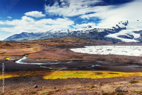 Wallpaper Mural The beautiful landscape of mountains and rivers in Iceland. Torontodigital.ca