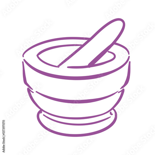 Mortar and pestle. used for crushing ingredients for medicine or cooking.
