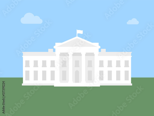 White House flat illustration. Modern vector icon.