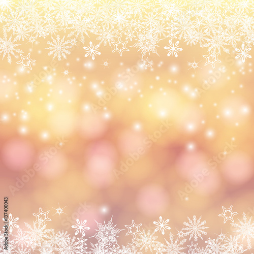 Vector card with winter sun and snowflakes