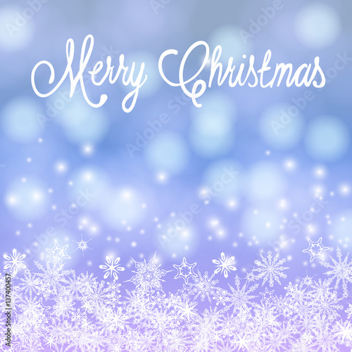 Vector card with Chrismas lights and snow