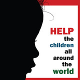 help children around the world silhouette illustration