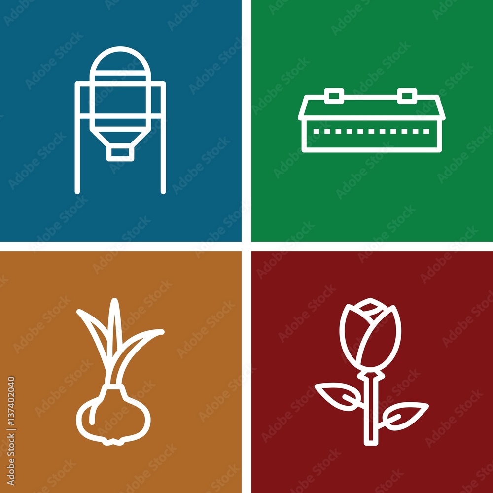 Set of 4 Agriculture outline icons Set of 4 Agriculture outline icons