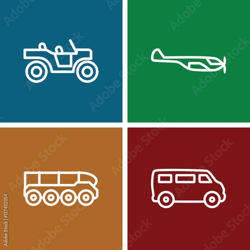 Set of 4 vehicle outline icons