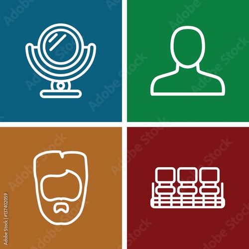 Set of 4 Barbershop outline icons