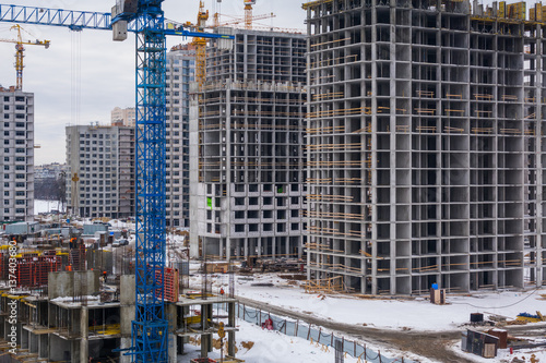 Large-scale construction of residential district, high-rise buildings