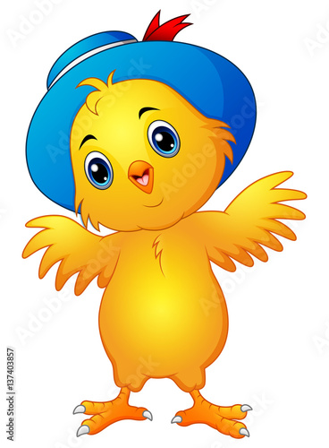 Cartoon chick wearing a hat