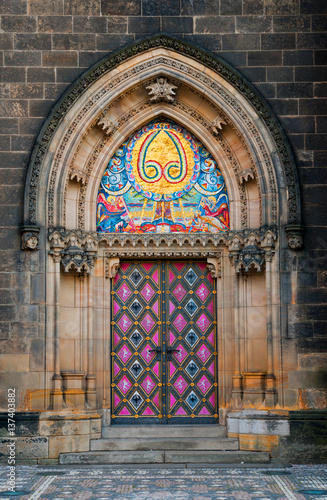 Canvas Print Side entrance door of St