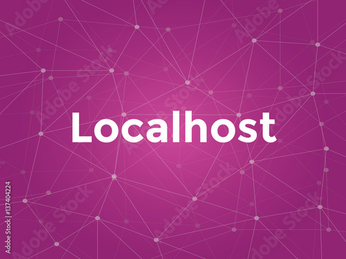 localhost white text illustration with purple constellation map as background photo