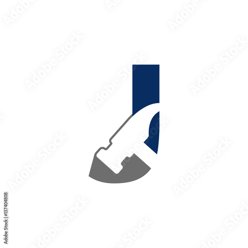 J Letter - Hammer Logo Simple Stock Vector | Adobe Stock