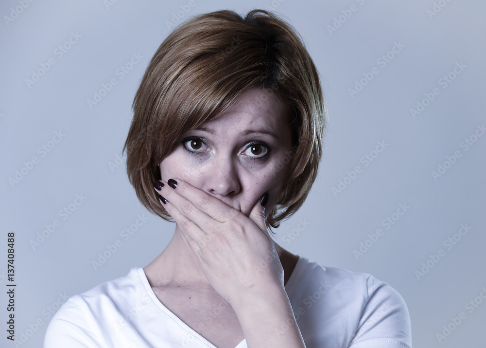 portrait young beautiful woman on her 30s sad and depressed in breakdown suffering depression portrait young beautiful woman on her 30s sad and depressed in breakdown suffering depression